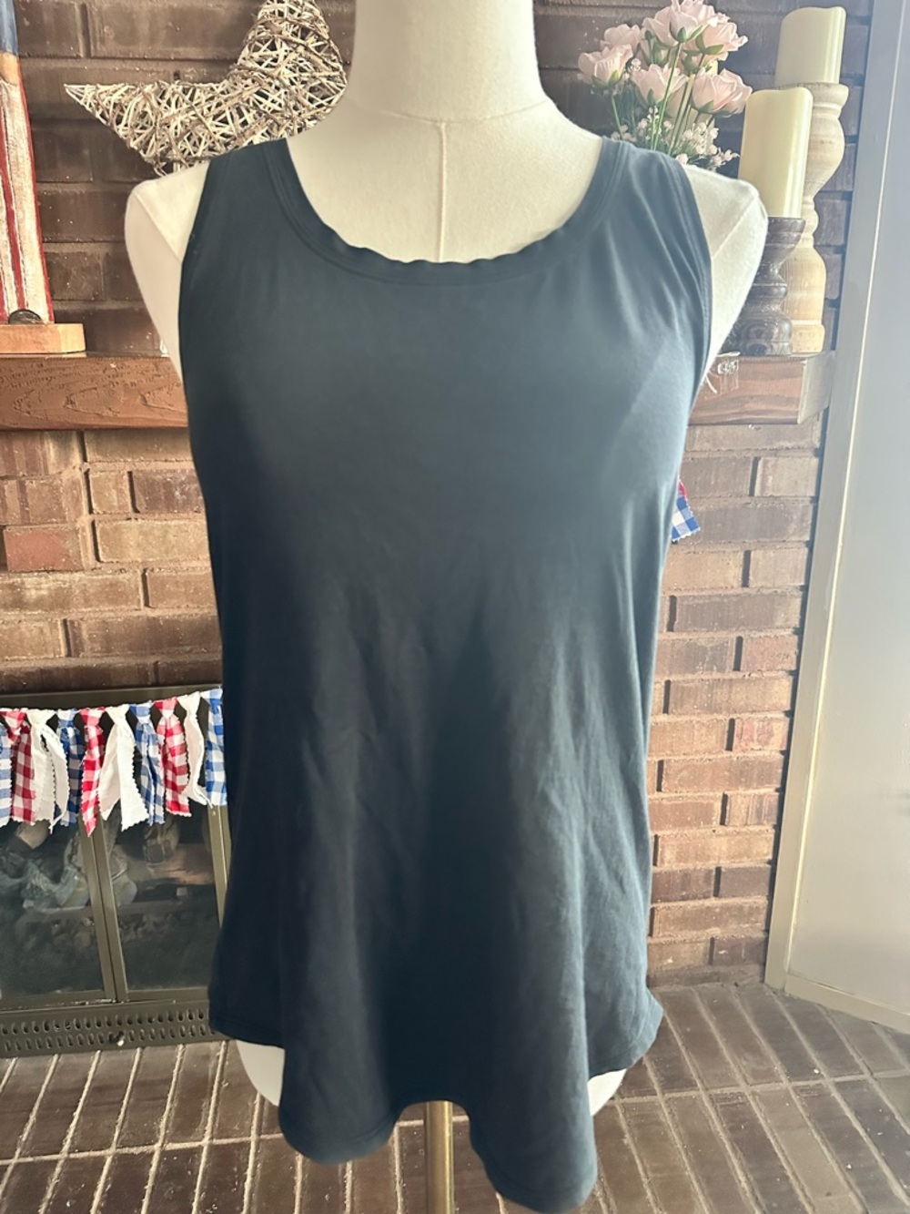 Lululemon Essential Tank Pleated Back Pima Cotton Racerback Gym Top